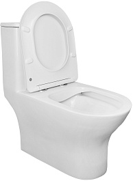 Azario Унитаз-моноблок Terni AZ-8618 безободковый с бачком с сиденьем микролифт белый – фотография-6