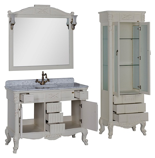 Demax Пенал для ванной "Луизиана" blanco antic – картинка-5