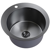 Mixline Мойка настольный монтаж D50 (3,0) выпуск 3 1/2 круглая чёрный графит