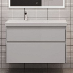 Aquanet Тумба под раковину Nova Lite 2.0 100 L подвесная белая – фотография-6