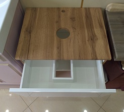 Misty Мебель для ванной Ива 60 белая/дуб – фотография-11