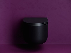 Ceramicanova Подвесной унитаз Ulma Торнадо CN4006TMB безободковый чёрный матовый – фотография-3
