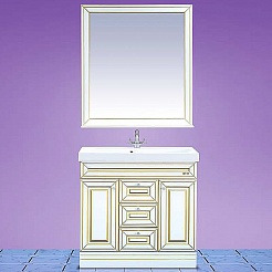 Misty Зеркало для ванной Vena 90 белая патина – фотография-2