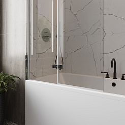 Teymi Шторка на ванну Anni 100x140 профиль хром стекло прозрачное – фотография-8