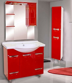 Misty Зеркальный шкаф Жасмин 75 R красный, эмаль – фотография-2