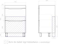 Vigo Тумба под раковину Grani 600-0-2 белая/дуб золотой – фотография-6
