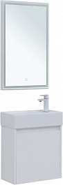 Aquanet Мебель для ванной Nova Lite 50 подвесная белая глянцевая – фотография-2