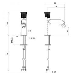 Cezares Смеситель для биде Domus 18CR304PZ хром/брашированный чёрный – фотография-3