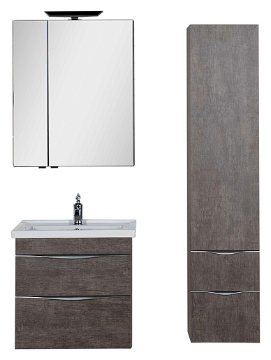 Aquanet Зеркальный шкаф "Эвора 70" дуб антик – фотография-4