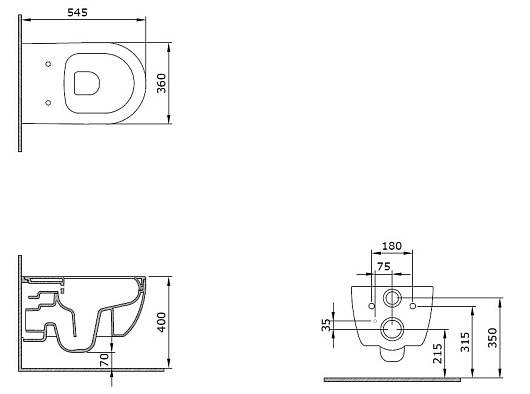 Allen Brau Чаша подвесного унитаза Priority 4.31001.20 белый глянец – картинка-19