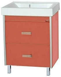 Misty Тумба с раковиной Джулия QVATRO 65 оранжевая – фотография-1