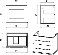 Misty Тумба c раковиной Модерн 60 подвесная белая – фотография-10