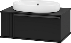 Brevita Тумба под раковину Savoy 80 подвесная черная матовая – фотография-2