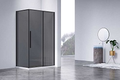 Vincea Душевой уголок Slim-N 110x80 VSR-4SN8011CGB профиль черный стекло тонированное – фотография-3