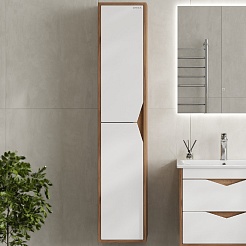 Onika Шкаф пенал Трианта 30 подвесной белый/дуб крафт золотой  – фотография-4