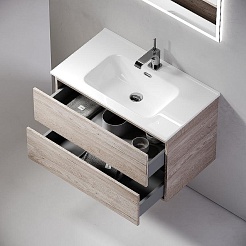 Sancos Тумба с раковиной Urban 70 дуб галифакс натуральный раковина Element 71 CN7007 – фотография-4