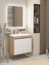 Teymi Тумба с раковиной Netta 75 подвесная дуб/белый – фотография-11