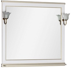 Aquanet Зеркало Валенса 100 белый кракалет/золото (182647) – фотография-1