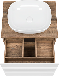 Brevita Тумба под раковину Dakota 60 дуб галифакс олово/белая – фотография-5