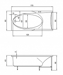 Aquatika Акриловая ванна H2O Кинетика Basic – фотография-2