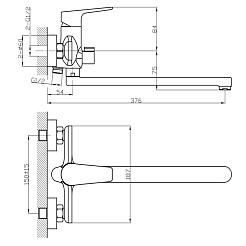 Tokito Смеситель для ванны TOYAMA хром TOK-TOY-1015 – фотография-6