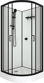 Triton Душевая кабина Прайм-Блэк-Вельвет 90x90 А без крыши – фотография-1