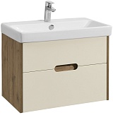 Акватон Тумба с раковиной Оливия 70 Бежевый/Дуб веллингтон