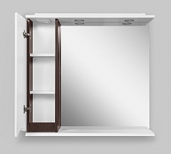 Am.Pm Зеркало-шкаф Like 80 L, белый глянец венге – фотография-7