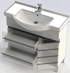 Aquanet Тумба с раковиной "Доминика 90" белая – фотография-3