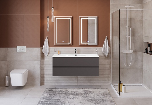 BelBagno Тумба с раковиной Kraft 120 подвесная Темно-Серый матовый с раковиной BB1200ETL – фотография-8
