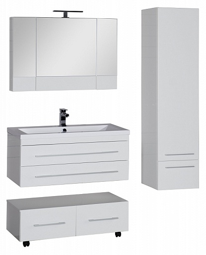 Aquanet Тумба подкатная "Нота 100" белая – фотография-12