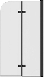 Teymi Шторка на ванну Anni 80x140 профиль черный матовый стекло прозрачное – фотография-1