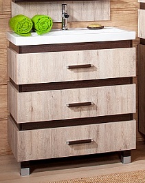 Бриклаер Тумба для умывальника Техас 70 дуб кантри/венге – фотография-1