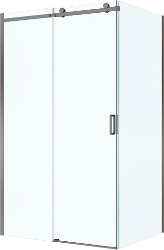 BelBagno Душевой уголок Soft Close-2 SOFT_CLOSE-2-AH-1-130/80-C-GM 130x80 профиль оружейная сталь стекло прозрачное – фото-1
