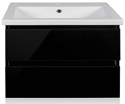 Style Line Тумба для умывальника Даймонд 80 Люкс черная, PLUS – фотография-1