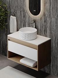 Teymi Раковина накладная в ванную Martta D38 глянцевая белая T52103 – фотография-8