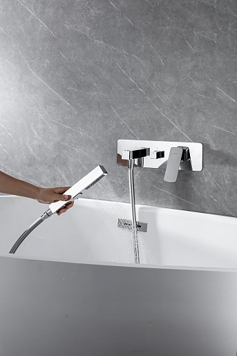 Allen Brau Смеситель для ванны с душем Infinity 5.21007-00 (с внутренней частью) хром – фотография-10