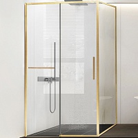Vincea Душевой уголок Slim Soft 110x90 VSR-1SS9011CLB профиль брашированное золото стекло прозрачное