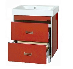 Misty Тумба с раковиной Джулия QVATRO 65 красная – фотография-2