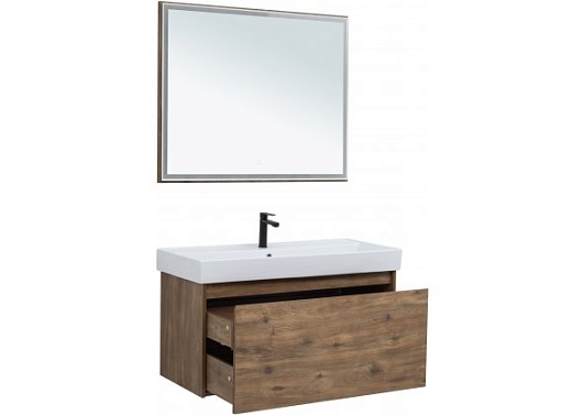 Aquanet Тумба с раковиной Nova Lite 100  дуб рустикальный – картинка-3