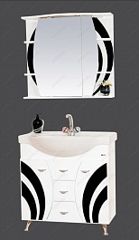 Misty Мебель для ванной Каролина 80 R черное стекло – фотография-2
