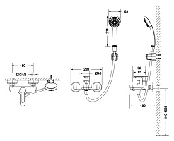 Bravat Смеситель для вынны с душем Stream F63783C-B – фотография-3