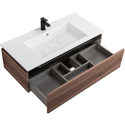 Cezares Тумба под раковину Slider 100 подвесная дымчатый орех – фотография-4