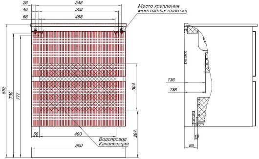 Aquanet Тумба с раковиной Джейн (Flat) 60 подвесная белая матовая – картинка-13
