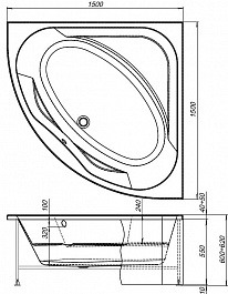 Aquanet Каркас для ванны Vista 150 – фотография-5