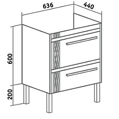 Runo Тумба с раковиной Мира 65 красная – фотография-3
