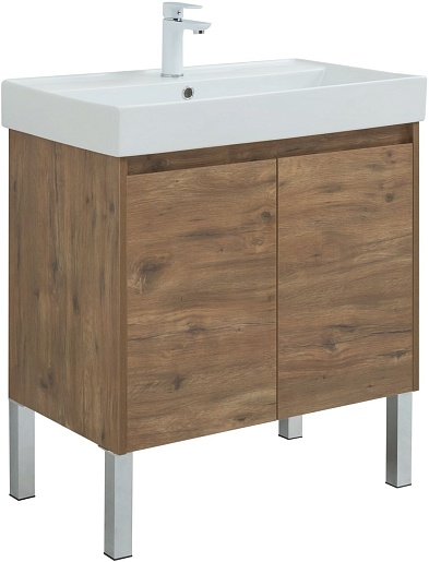 Aquanet Мебель для ванной Nova Lite 75 2 дверцы подвесная дуб рустикальный – фотография-12