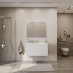 Cezares Тумба под раковину Duet-N 100 подвесная Bianco Opaco – фотография-7