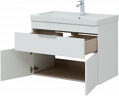Aquanet Мебель для ванной Ирис New 80 подвесная белая глянцевая – фотография-9