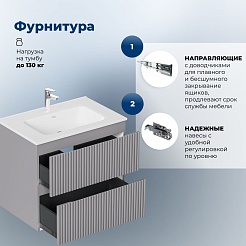 Aquanet Тумба с раковиной Джейн 2.0 60 Flat подвесная графит матовый – фотография-20